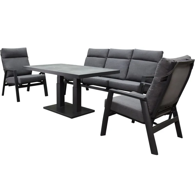 Rechtstreeks Van De Fabrikant AVH-Collectie Vegas stoel bank dining loungeset 4 delig verstelbaar aluminium