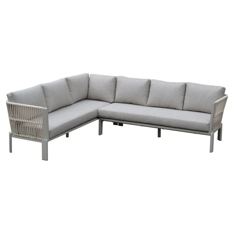 Rechtstreeks Van De Fabrikant AVH-Collectie Veneto hoek loungeset 2 delig aluminium latte zand rope