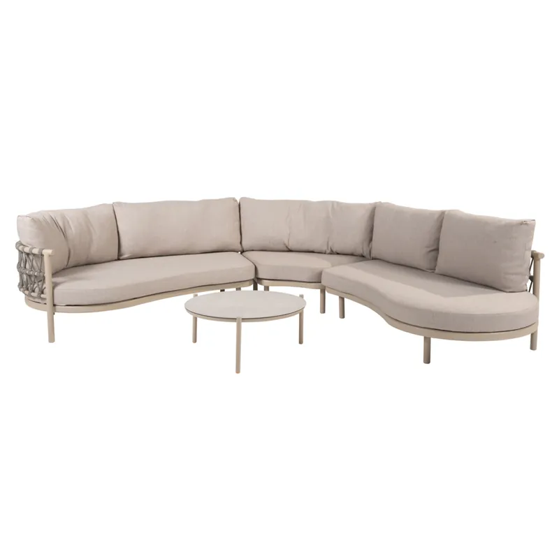 4 Seasons Outdoor Vic Piacenza modulaire hoek loungeset 4 delig keramiek latte Taste 4SO Beperkt Aanbod