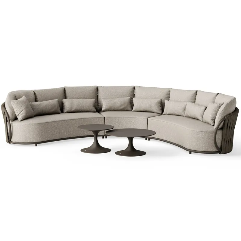 Weekendaanbieding SUNS Vivaro hoek loungeset 5 delig Bronze Misty rope Pebble Desert Bouclé SUNS