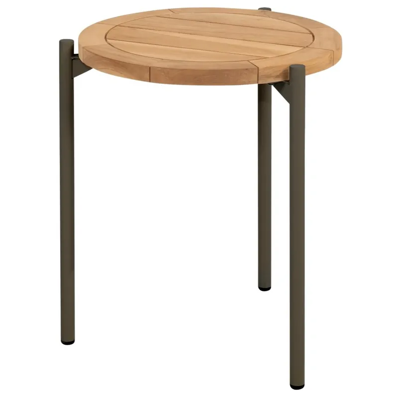 Direct Beschikbaar 4 Seasons Outdoor Yoga bijzettafel 45xH55 cm aluminium teak terre 4 Seasons Outdoor