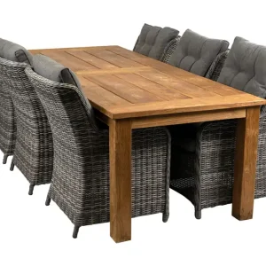 7-delige tuinset 6 Dublin tuinstoelen 240cm teak tafel Veilige Betaling