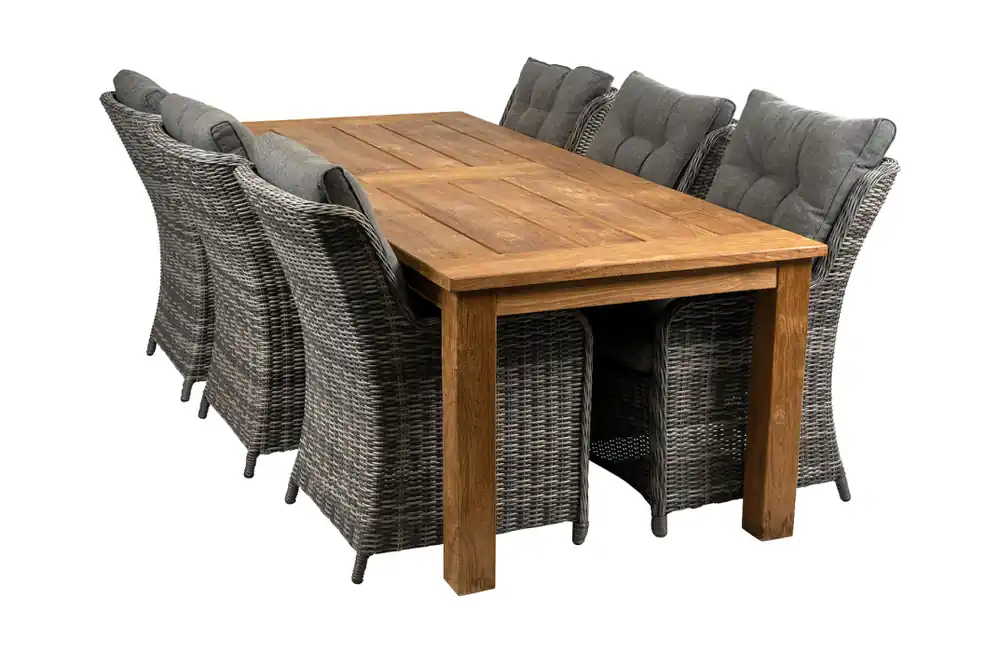 7-delige tuinset 6 Dublin tuinstoelen 240cm teak tafel Veilige Betaling