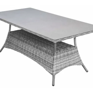 Tuintafel Dublin 180x90cm Ash Grey Keramiek & Wicker Express Levering