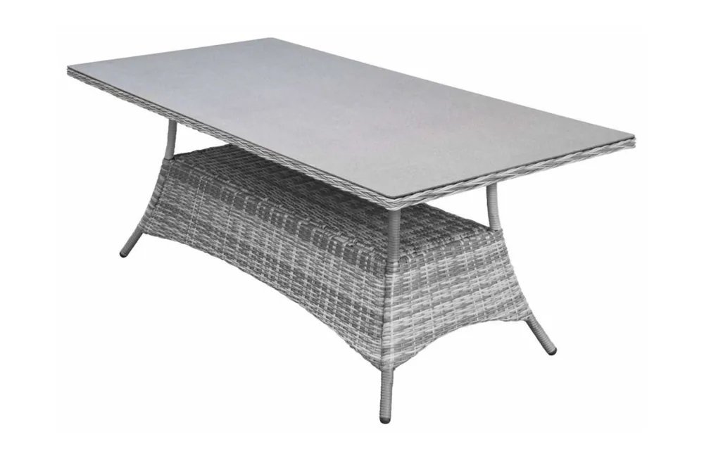 Tuintafel Dublin 180x90cm Ash Grey Keramiek & Wicker Express Levering