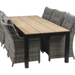 7-delige tuinset 6 Dublin tuinstoelen 225cm Cyprus tafel Koopje
