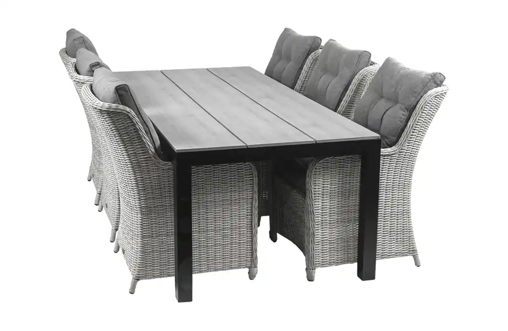 7-delige tuinset 6 Dublin stoelen 225cm Cyprus tuintafel Shop Nu