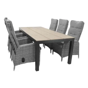 7-Delige tuinset 6 Kos tuinstoelen (AG) 225cm tafel Koopje