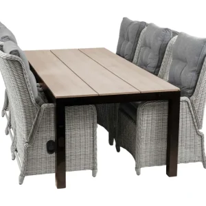 Beperkte Voorraad 7-delige tuinset 6 Verst. tuinstoelen 225cm tuintafel