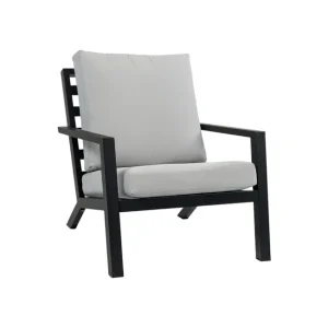 Favoriet Loungestoel Bezano Matt Black/Off White Aluminium