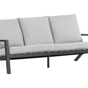 Superprijs 3-zits loungebank Bezano Matt Black/Off White Aluminium