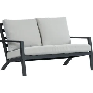 Koop Online 2-zits Loungebank Bezano Matt Black/Off White Aluminium