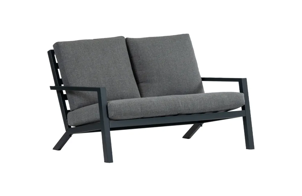 Op = Op 2-persoons Loungebank Bezano Matt Black/Grey Aluminium