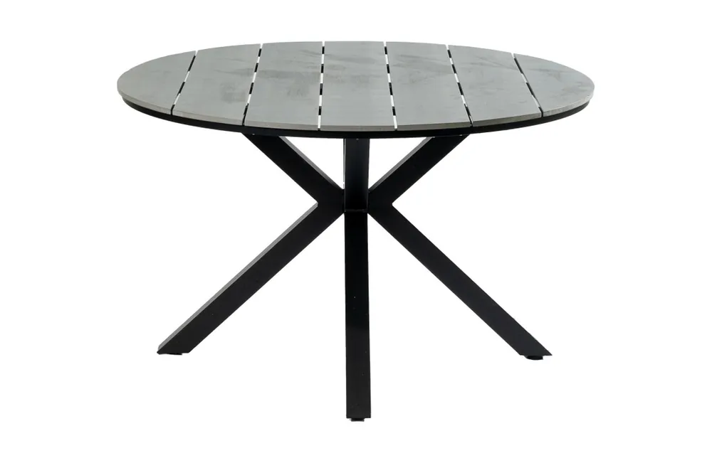Ronde Cyprus tuintafel ø120cm Grey Polywood & Aluminium Fabrieksprijs