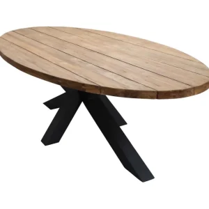 Nu Kopen Ovale tuintafel 240x120cm Palu Teakhout 4 Seizoenen