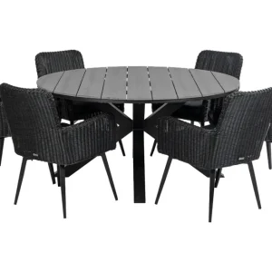 7-delige ronde tuinset Pisa tuinstoelen ⌀150cm tafel Finale Uitverkoop