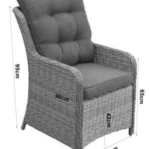 Betaalbaar 7-delige ronde tuinset 6 Dublin tuinstoelen ⌀150cm tafel