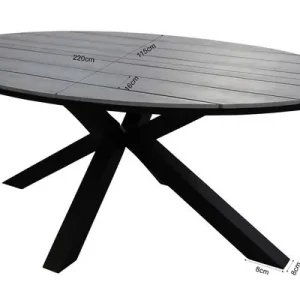 7-delige tuinset Dublin verst. stoelen 220cm ovale tafel Laatste Versie