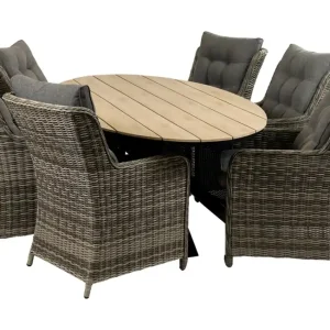 7-delige tuinset 6 Dublin tuinstoelen 220cm ovale tafel Beste Prijs