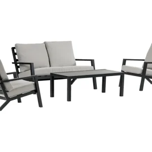 Stoel-bank loungeset Bezano met 2-persoonsbank Aluminium Rechtstreeks Van De Fabrikant