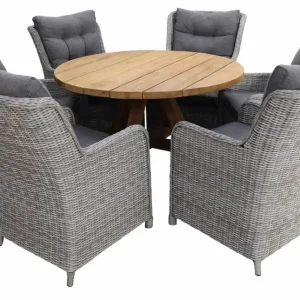 7-delige tuinset 6 Dublin tuinstoelen ø150cm tuintafel Alleen Vandaag