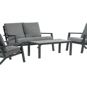 4-delige Loungeset met 2-persoonsbank Bezano Aluminium Direct Beschikbaar