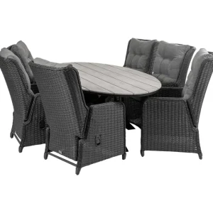 7-delige tuinset Dublin verst. stoelen 220cm ovale tafel Uitverkoop