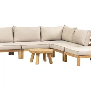 Express Levering Hoek loungeset Kent 6-delig Sand Acacia hout