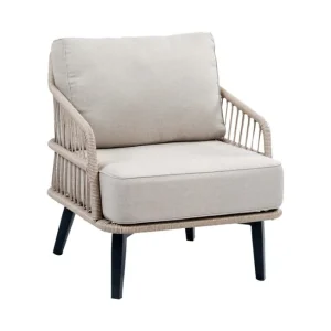 Superprijs Beige rope loungestoel gevlochten Isabel Gratis thuisbezorgd!
