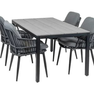 Weekendaanbieding 5-delige tuinset 4 Isabel tuinstoelen Tuintafel Cyprus 160x90 cm