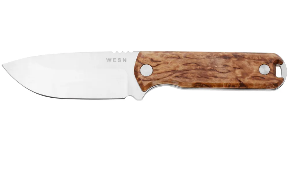Voordeelprijs WESN Bornas SN23-8 Elmax, Curly Birch, vaststaand mes