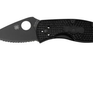 Weekendaanbieding Spyderco Ambitious Lightweight Black C148SBBK serrated zakmes