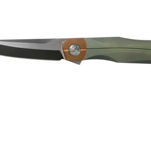 Bestech Thyra BT2106E Green Stonewashed Titanium, Copper Bolster, Two Tone Black zakmes, Kombou design Veilige Betaling