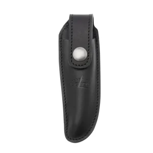 Gereduceerde Prijs Forge de Laguiole Aubrac LAA2N Black, lederen riemfoedraal voor 11 cm zakmessen
