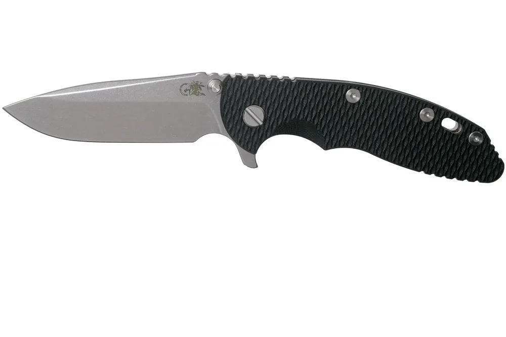 Betrouwbaar Rick Hinderer XM18 3,5” Spearpoint CPM 20CV Stonewash, Black G10, zakmes