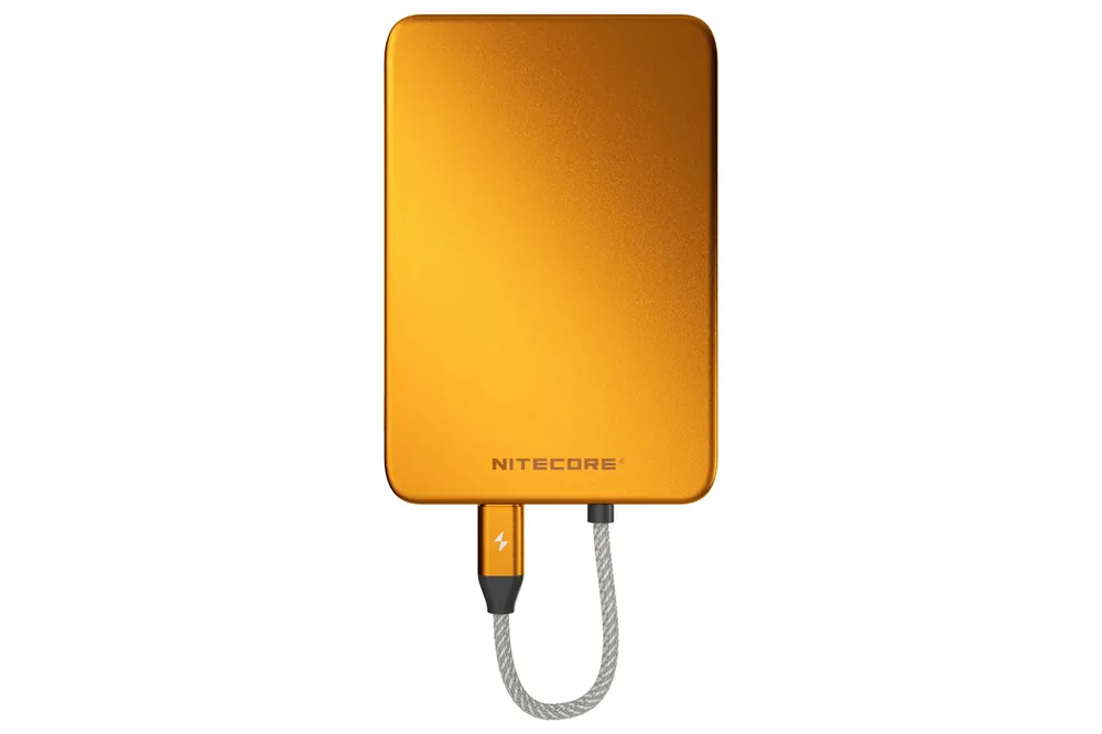 Gecertificeerd Nitecore POCKET 5 Magnetic Ultra Thin Power Bank, Alloy Orange, powerbank, 5000mAh