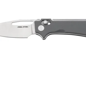 Superprijs Real Steel Vis 8051HS Satin 12C27, Grey G10, zakmes, Jakub Wieczorkiewicz design