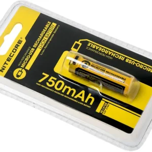 Nitecore NL1475R Micro-USB oplaadbare 14500 Li-ion accu, 750mAh Bestel Nu