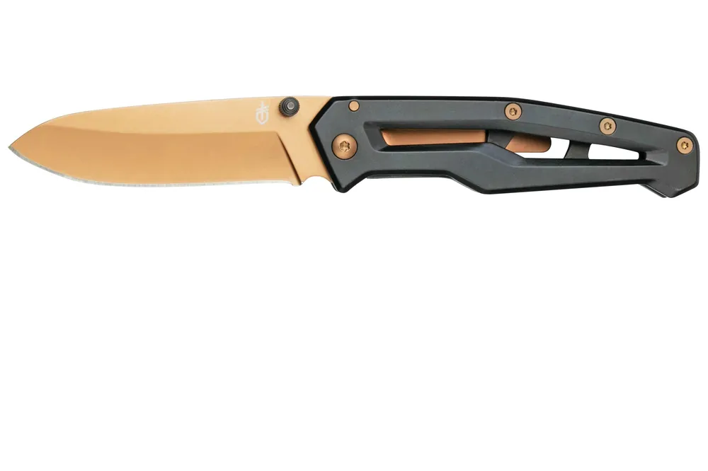 Veilige Betaling Gerber Paralite Folder, zwart en goud, zakmes