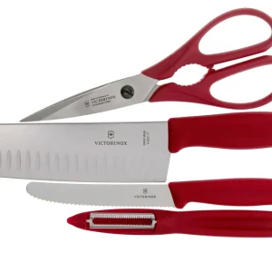 Alleen Vandaag Victorinox SwissClassic 6.7131.4G 4-delige keukenmessenset, rood