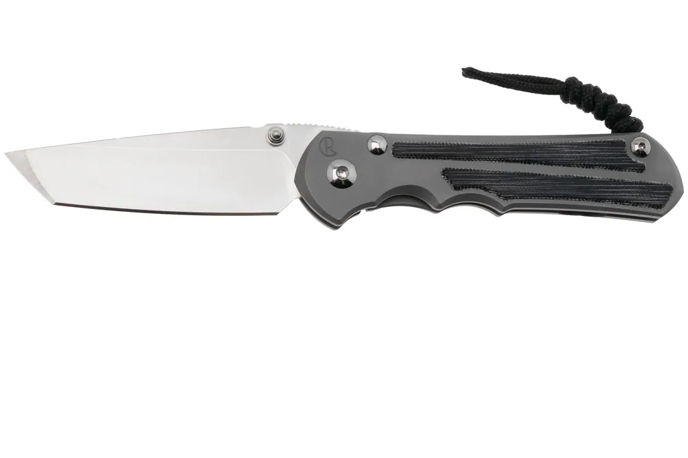 Uitverkoop Chris Reeve Large Inkosi SIN-1132 CPM MagnaCut Tanto, Glass Blasted Titanium, Black Canvas Micarta Inlay, zakmes