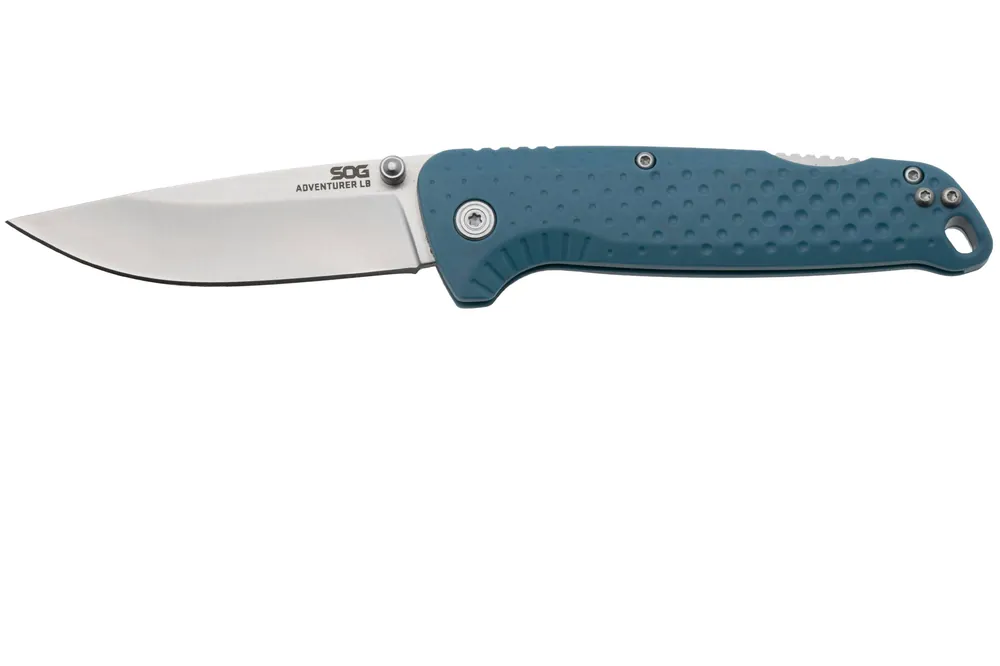 Laatste Kans SOG Adventurer LB 13-11-03-43, Satin 5CR15MOV, Nordic Blue GRN zakmes