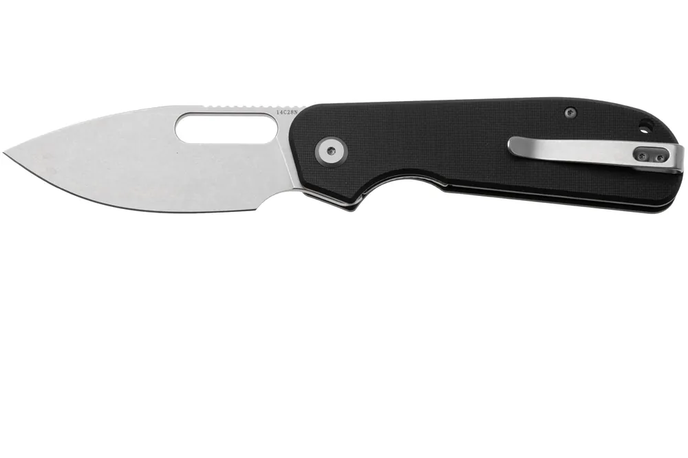 Flitsaanbieding Eutektik EFD EFD-BSW-L Stonewashed 14C28N, Black G10, linkshandig zakmes