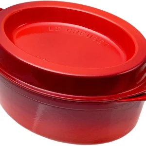 Shop Nu Le Creuset Doufeu gietijzeren braadpan ovaal, 32 cm, 7,2L rood