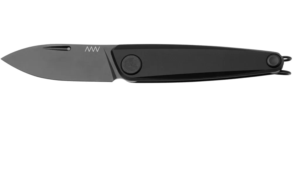 Op = Op ANV Knives Z050BB, Z050-010 DLC Sleipner, Dural Black Aluminium, zakmes