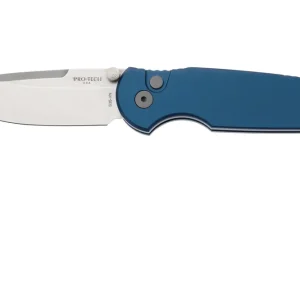 Aanbieding Pro-Tech TR-3 Integrity INT101-BLUE, Stonewashed S35VN, Solid Blue Manual Aluminum, zakmes