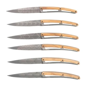 Beste Prijs Deejo Art Deco 6FB000101 olijfhout, 6-delige steakmessenset