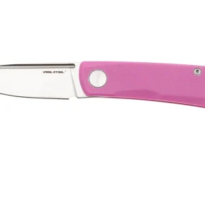 Aanbieding Real Steel Luna Phantom Flipper Double Detent 7008PS Satin D2, Pink G10, zakmes