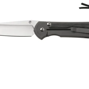 Aanbieding Chris Reeve Large Sebenza 31, L31-1229, Stonewashed MagnaCut Tanto, Sandblasted Titanium, Black Canvas Micarta Inlay, linkshandig zakmes