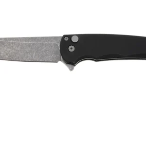 Direct Verzonden Pro-Tech Malibu 5401-AW, Acid Wash MagnaCut Reverse Tanto, Black Aluminum, Blasted Hardware zakmes
